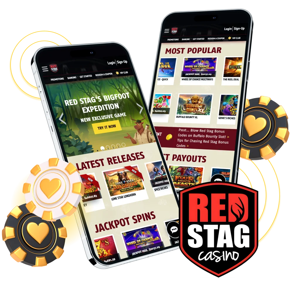 Download the Red Stag online casino app to play anywhere.