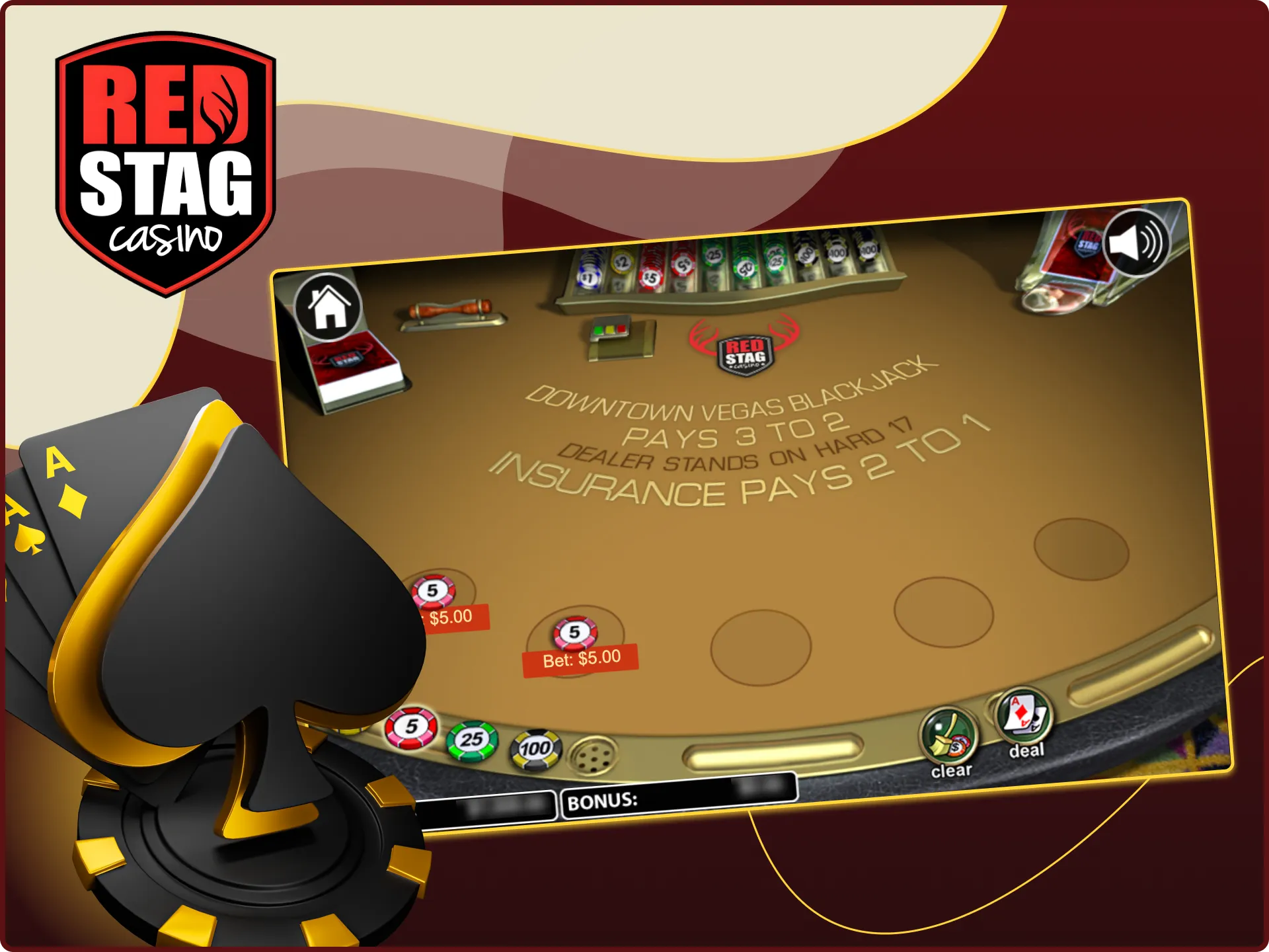 We have prepared for you step-by-step instructions on how to start playing blackjack games at the Red Stag online casino.