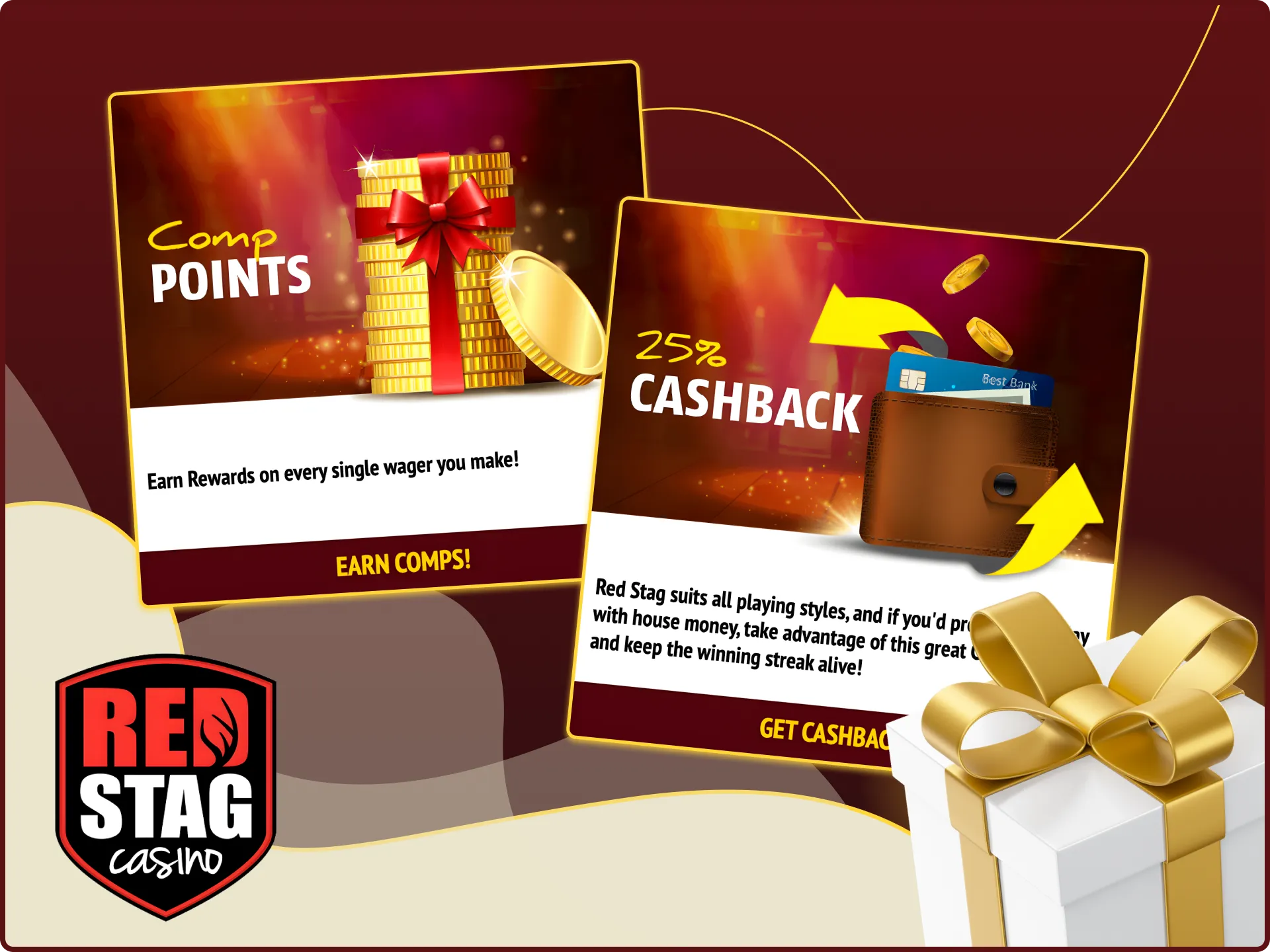 Choose the bonuses that suit you at Red Stag online casino.