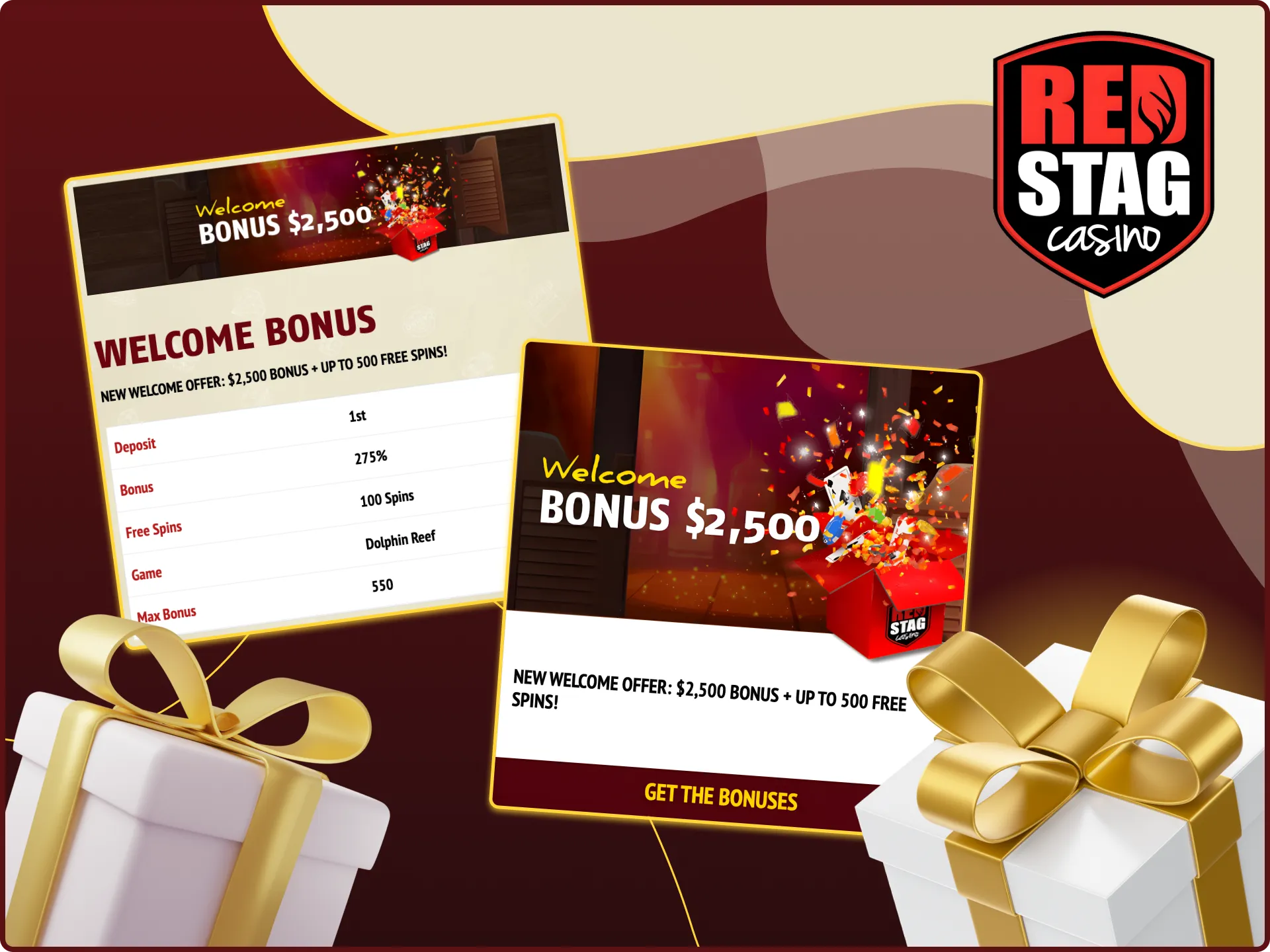 Get your welcome bonus at Red Stag online casino.