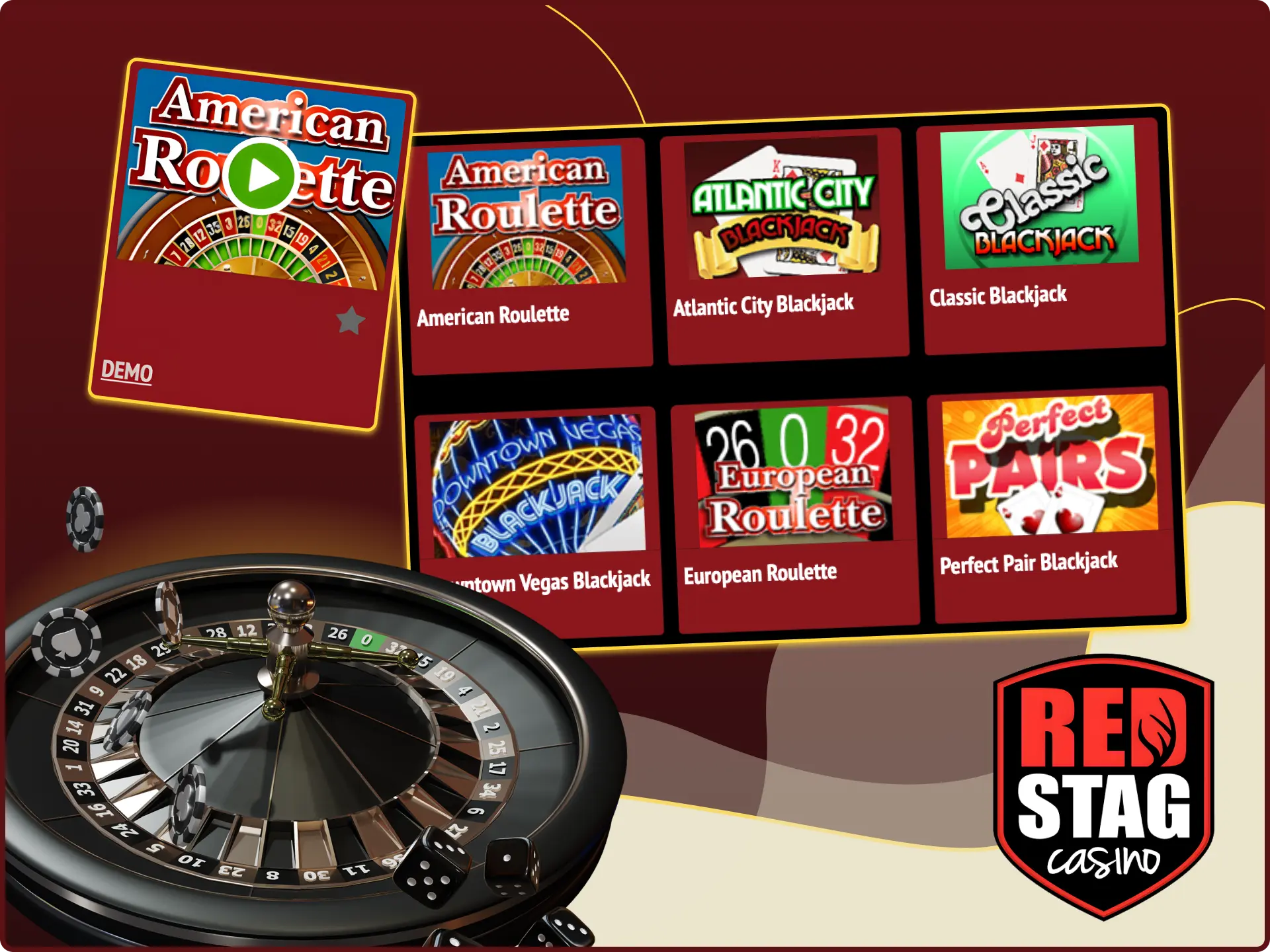 At Red Stag online casino you will find Table Games.