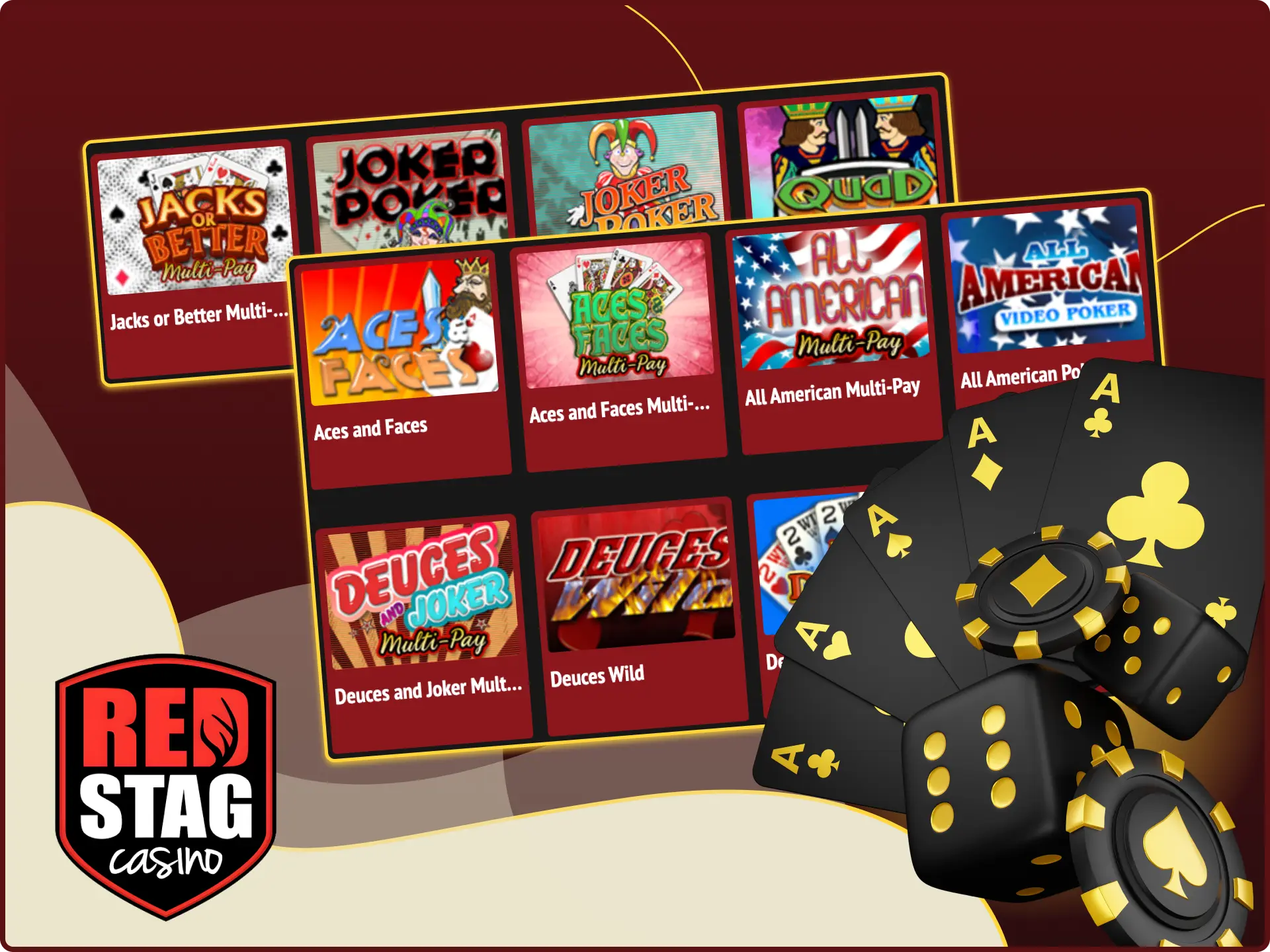 Play keno and scratch games at Red Stag online casino and win.