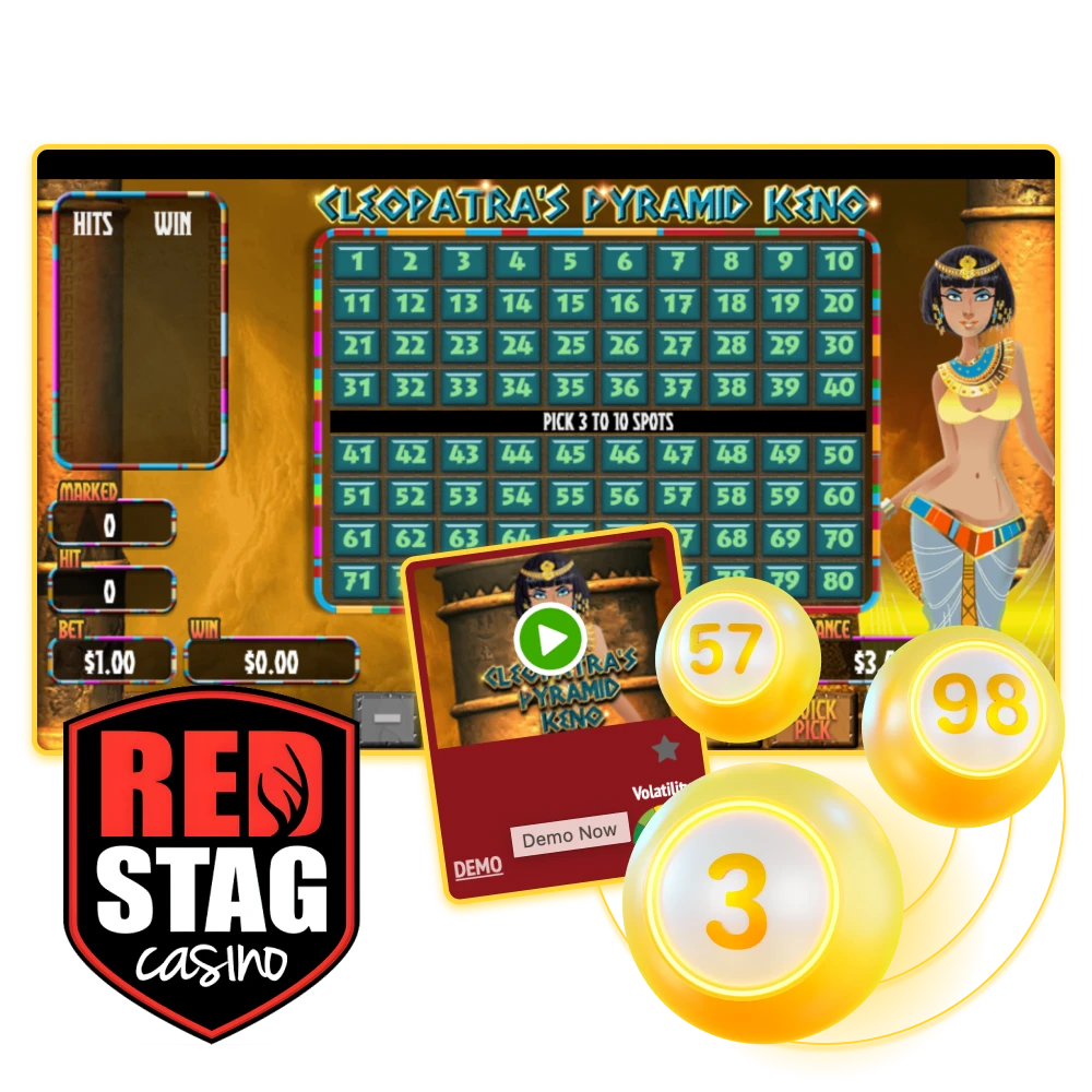 You haven't played Keno games at Red Stag online casino for a long time.