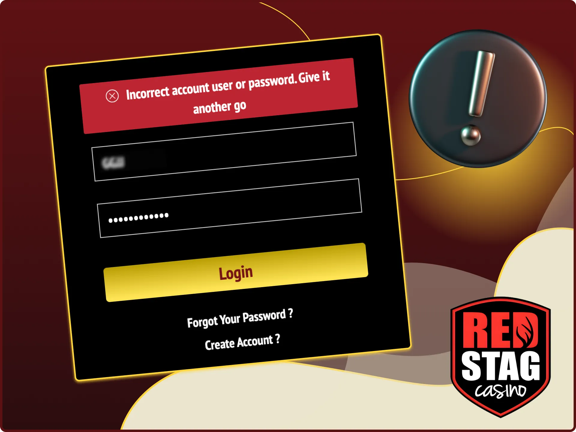 What problems may arise during authorization in the Red Stag online casino.