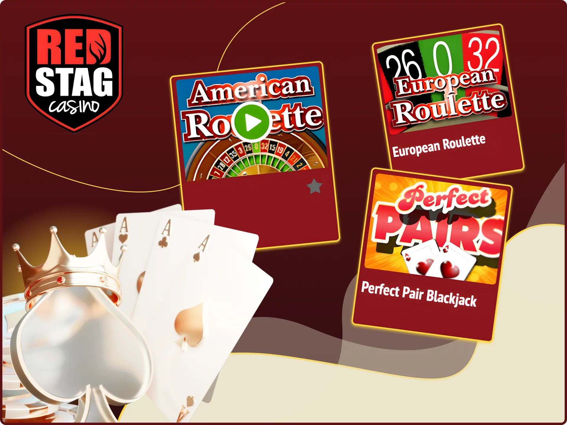 On the Red Stag online casino website you will find blackjack and roulette games.
