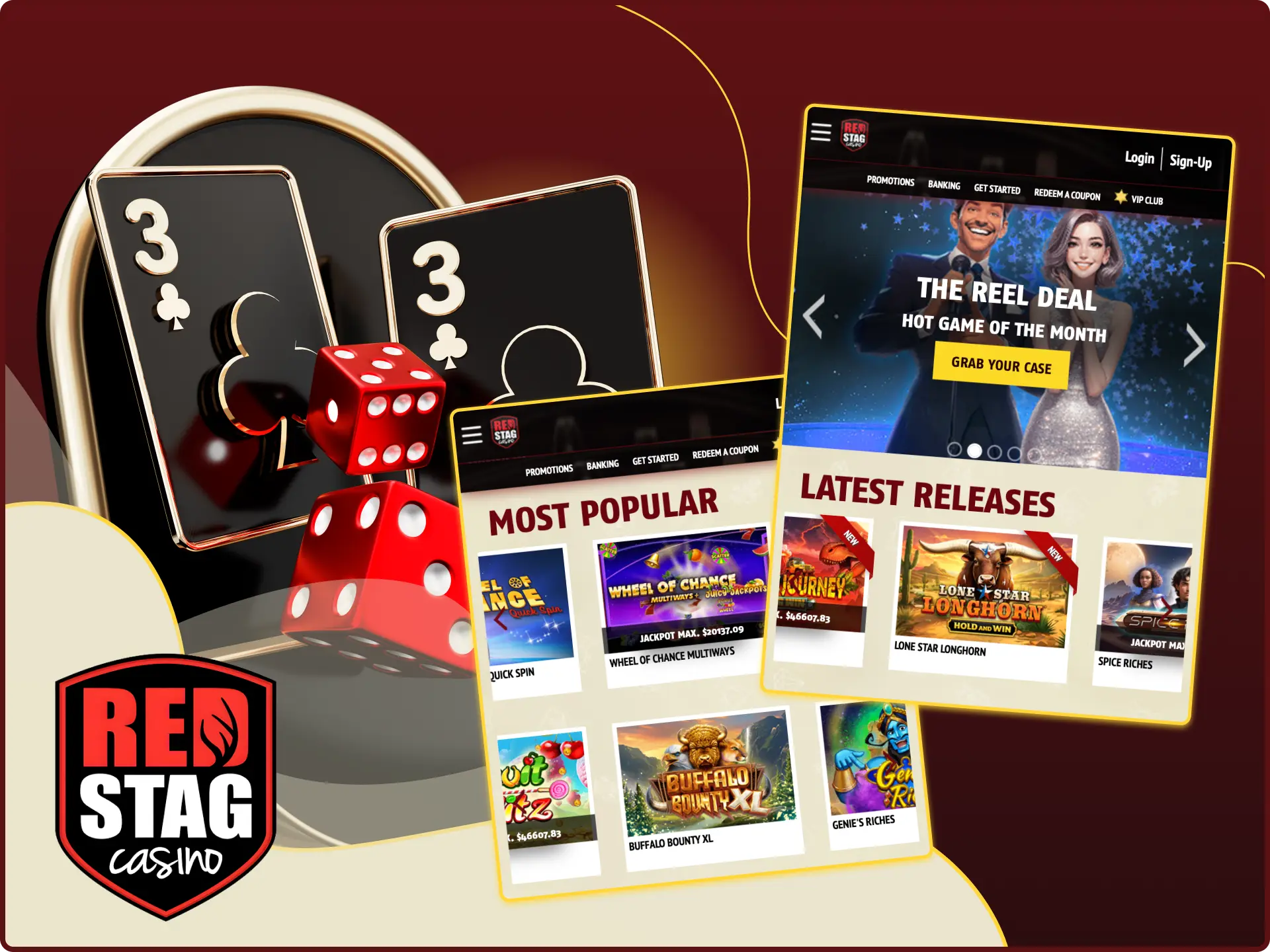 The mobile version of the Red Stag online casino has full functionality.