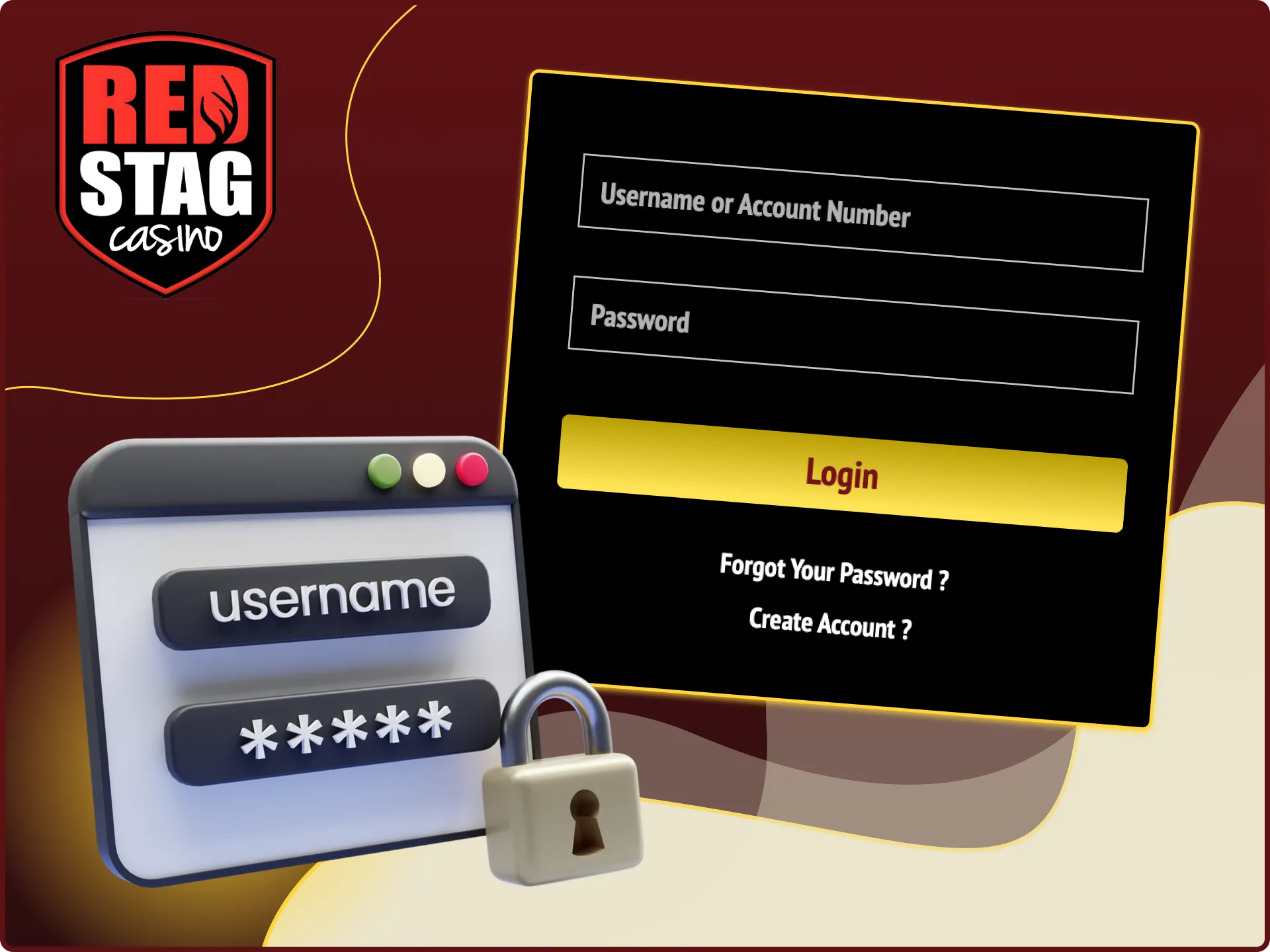 Log in to Red Stag online casino to gain access to games and bonuses.