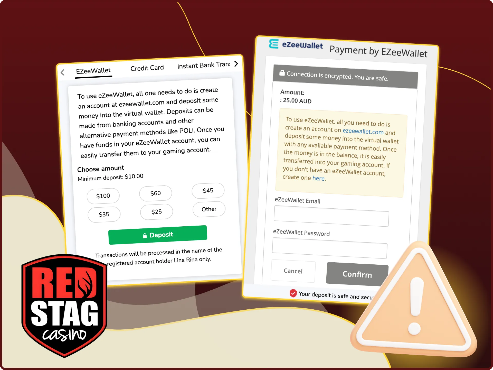 What to do if there are problems with payments on the Red Stag online casino website.