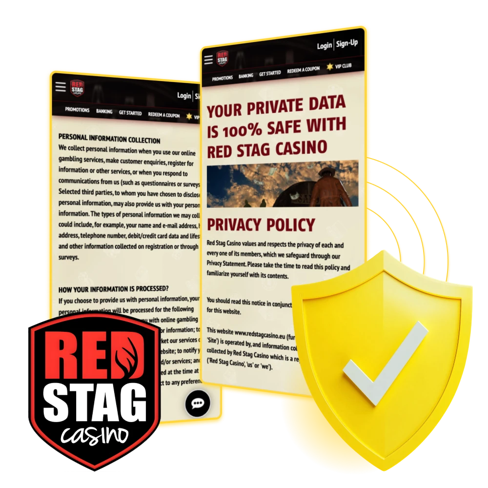 Red Stag online casino ensures the safety of its players' personal data.