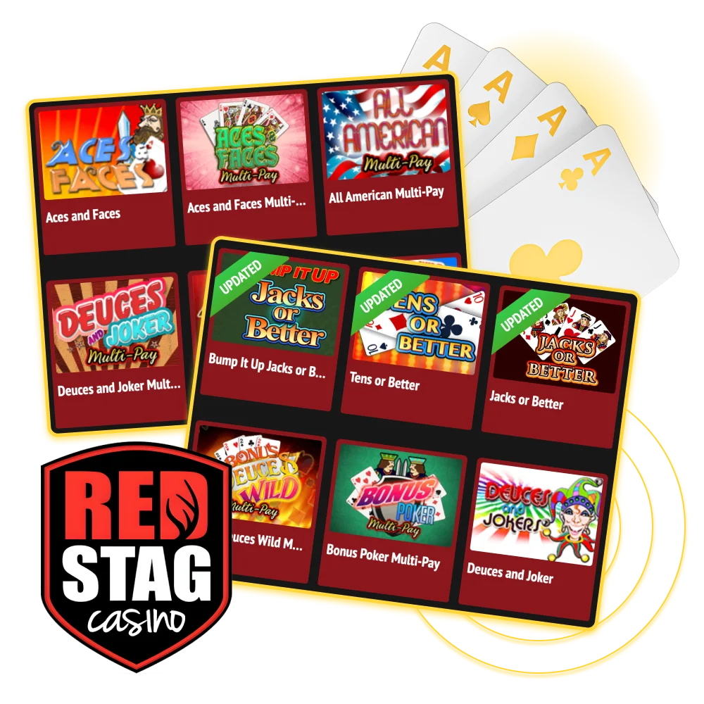Visit the Vdeo poker games section at Red Stag online casino and choose your favorite games.