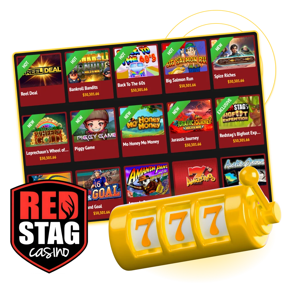 Don't miss your chance to try your luck in Video slots games at Red Stag online casino.